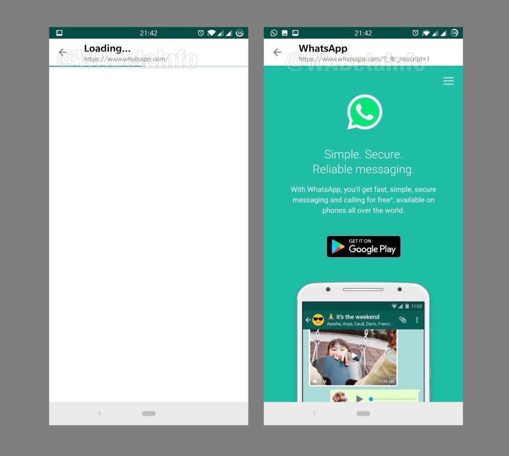 whatsapp in app browser